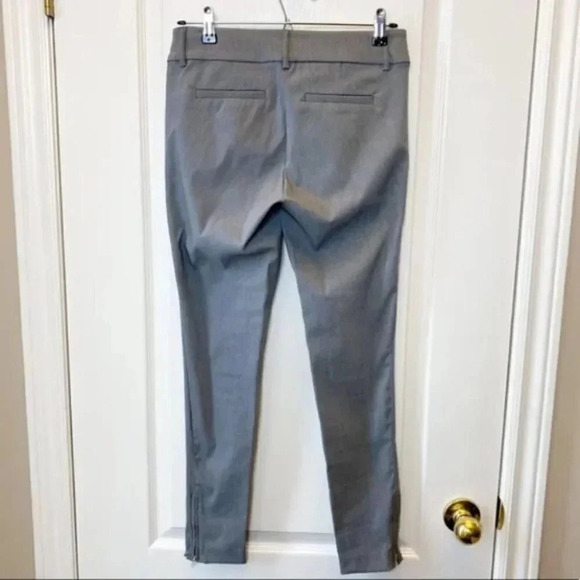 Ricki’s Slim Ankle Zip Pants Cropped Stretch Microtwill Cigarette Trousers Grey - Picture 7 of 16